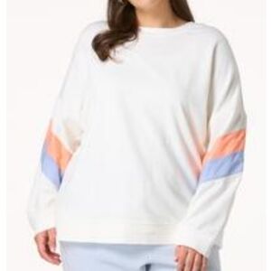 Colorblock Sleeve On Ivory Body Women's Sweatshirt